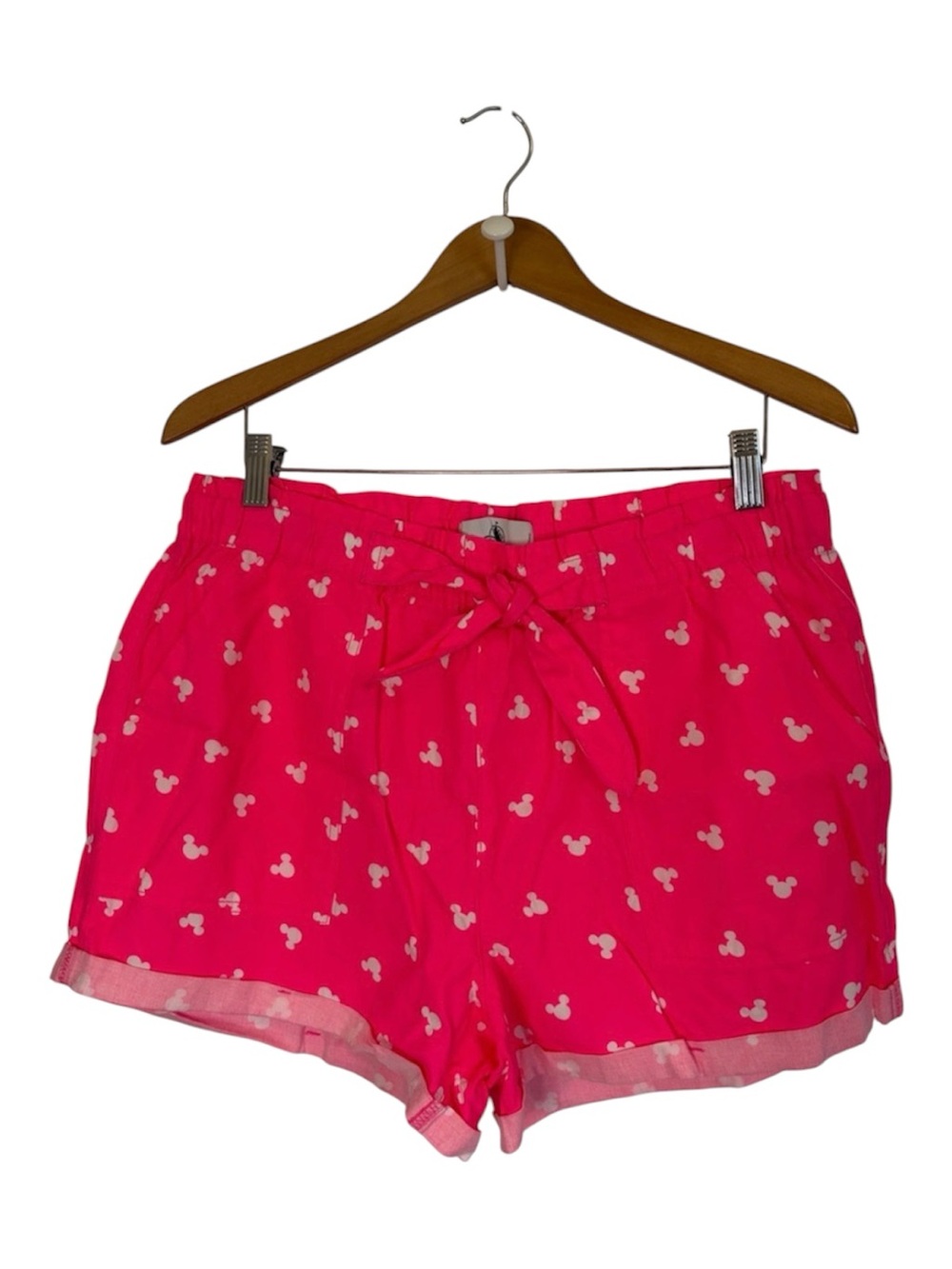 Disney Neon Pink Mickey Mouse Icon Shorts Size XL NWT
